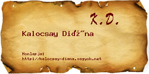Kalocsay Diána névjegykártya