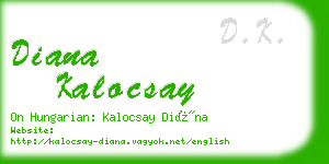 diana kalocsay business card